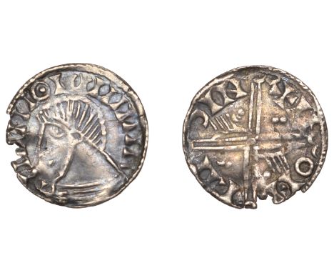 Hiberno-Scandinavian Period, Phase III, Penny, Dublin, in imitation of Long Cross coinage, draped bust left, rev. long voided