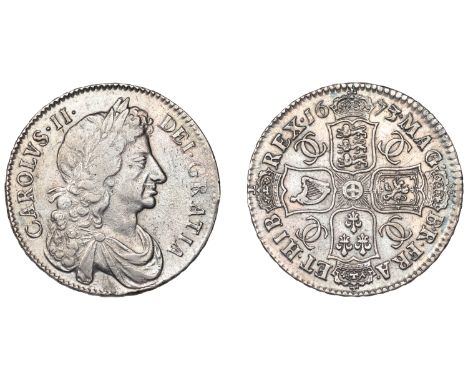 Charles II (1660-1685), Halfcrown, 1673, fourth bust, edge vicesimo qvinto (ESC 463; S 3367). About very fine, artificially t