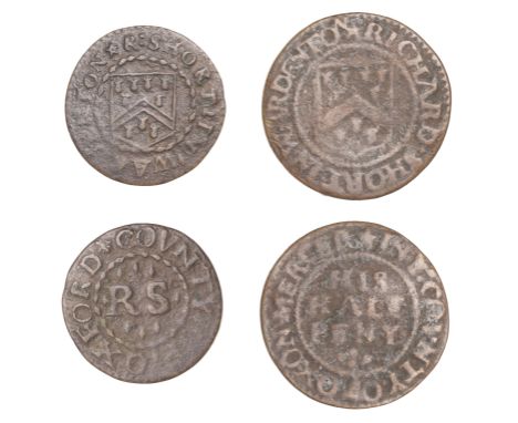 Wardington [Cropredy], R./Richard Short, Farthing, 0.77g/12h (M 143; N 3813a, this piece; BW. 210), Halfpenny, 1.40g/6h (M 14