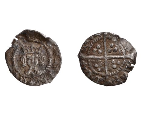 Henry VI (First reign, 1422-1461), Uncertain ‘Leaf’ issue, Farthing, London, leaf on breast, saltire? after henric, 0.23g/7h 