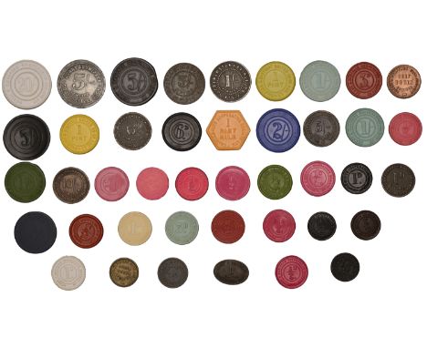 STIRLINGSHIRE, Denny and Dunipace, Denny & Dunipace CSL, Shilling, 5 Shillings, Farthing, Halfpence (9, three variants), Penn