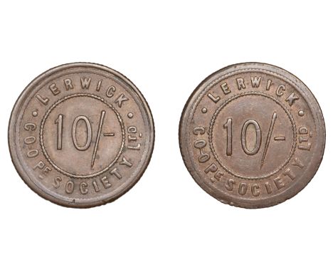 SHETLAND IS., Lerwick, Lerwick CSL, 10 Shillings (R 9). Very fine £10-£20  ---  Provenance: A.T. Macmillan Collection, bt Apr