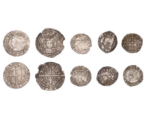 Henry VII, Facing Bust issue, Halfgroat, class III, Canterbury; Elizabeth I, Sixth issue, Halfgroat, mm. escallop (S 2579); P