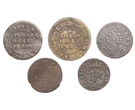 17th Century Tokens, OXFORDSHIRE, Henley-on-Thames, Borough Farthing, 0.71g/9h (N 3642; BW. 92), Halfpenny, 0.86g/9h (N 3644;