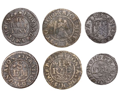 17th Century Tokens, WARWICKSHIRE, Stratford-upon-Avon, Rich. Hickes, Halfpenny, 1.38g/6h (N –; BW. 147); Daniell Mason, Fart