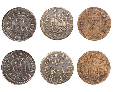 Burford, John Sindriy, Farthing, 1653, 0.94g/6h (M 53; N 3602; BW. 52); R[ichard] V[eysey], Farthing, 1652, 0.96g/6h (M 54; N