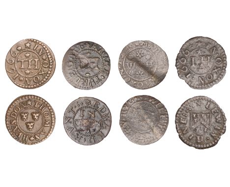 Oxford, Lewis Hine, Farthing, 1666, 0.67g/12h (L 54; N 3693; BW. 144); Thomas Hunsdon, Farthing, 1666, 1.15g/6h (L 55; N 3696