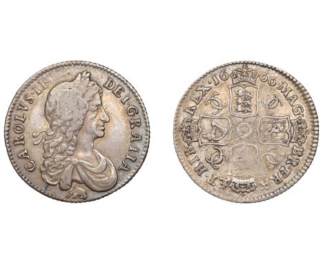 Charles II (1660-1685), Shilling, 1666, first bust variety with elephant below (ESC 507; S 3373). Weak area on each side, oth