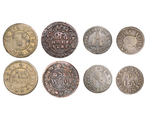 Witney, John Palmer, Farthing, 1656, 1.02g/6h (M 176; N 3845b, this piece; BW. 240); William and Mary Sanders, Halfpenny, 2.1