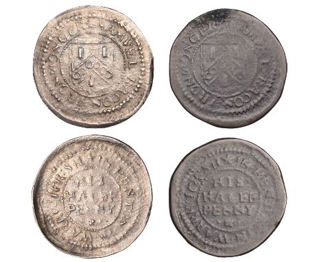 17th Century Tokens, WARWICKSHIRE, Kineton, Samuel Bacon, later restrike Halfpence on large flans (2), in copper, 4.57g/6h, i