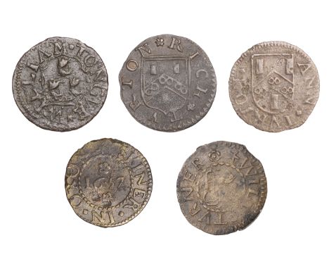 Oxford, William Tonge/Tongue, Farthings (2), 1657, 0.95g/6h (L 98; N 3729b, this piece, recté 0.95g; BW. 174), 1661, 1.21g/12