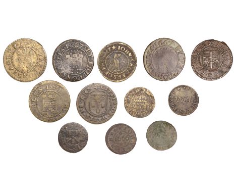 SOMERSET, Bath, City Farthing, 1670, 2.66g/12h (N 3951; BW. 6); Bridgwater, John Linton, Farthing, 1656, 0.63g/3h (N 3986; BW