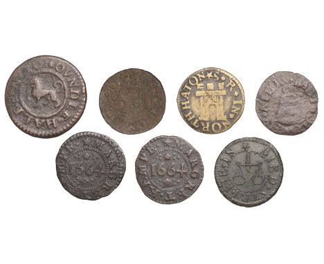 NORTHAMPTONSHIRE, Brackley, Bartholomew Attow, Farthing, 0.50g/9h (Waddell 6; N 3365; BW. 7); Northampton, Thomas Cooper, Far