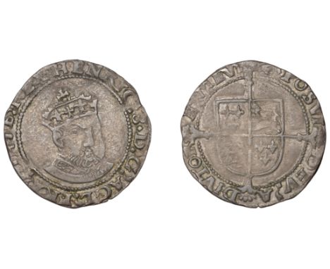 Henry VIII (1509-1547), Posthumous coinage, Groat, Tower, mm. grapple on rev. only, bust 6, roses in forks, 2.61g/1h (N 1871;