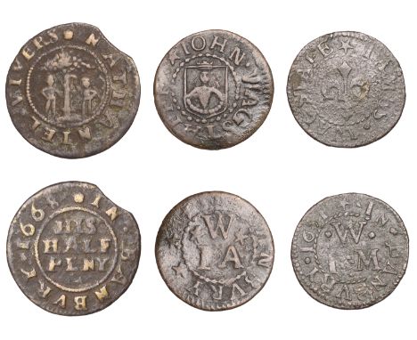 Banbury, Nathaniel Vivers, Halfpenny, 1668, 1.38g/9h (M 27; N 3581; BW. 25); James Wagstafe, Farthing, 1651, 1.22g/6h (M 28; 
