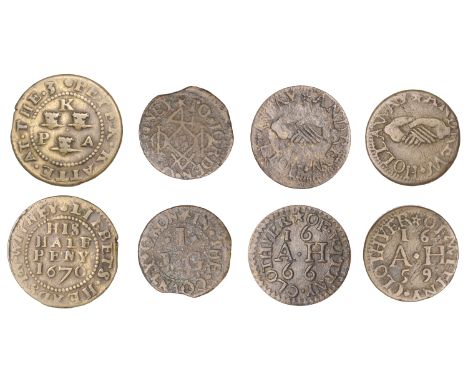Witney, Andrew Hollaway, Farthings (2), 1659, 1.98g/6h (M 172; N 3842a, this piece; BW. 236), 1666, 0.57g/9h (M 173; N 3843, 