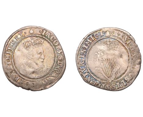 James I (1603-1625), First coinage, Shilling, mm. bell, first bust, 4.17g/3h (S 6512; DF 259). Small dent on bust, fine or be