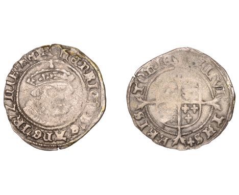 Henry VIII (1509-1547), Third coinage, Halfgroat, Bristol, mm. ws on rev. only, local bust, Lombardic letters both sides, not