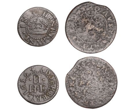 Adderbury, Tho. Austin, Halfpenny, 1669, 2.30g/12h (Milne 1; N 3563a, this piece; BW. 1); Henry Hunt, Farthing, 1656, 1.22g/6