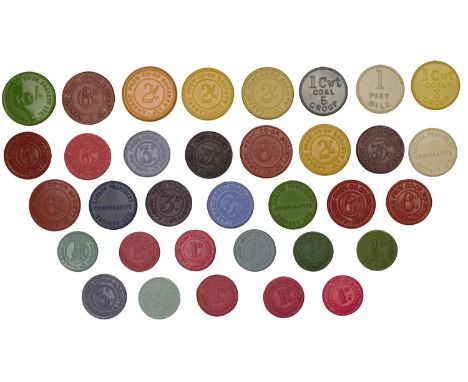 LANARKSHIRE, Lanark, Lanark Provident CSL, Halfpence (5, four variants), Pennies (5, two variants), Threepences (6, five vari