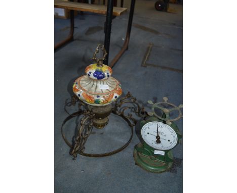 Vintage Light Fitting and Scales 