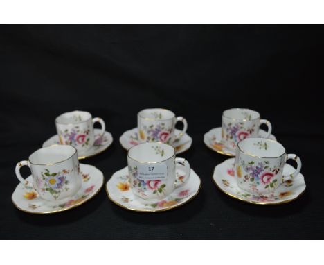 Six Crown Derby Cups &amp; Saucers 
