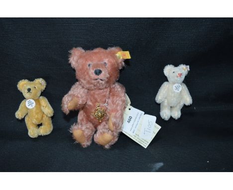 Three Steiff Miniature Teddy Bears 