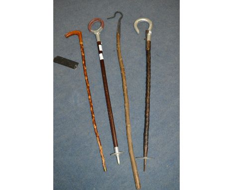 Assortment of Walking Sticks, Shooting Stick and a Shepherds Crook 