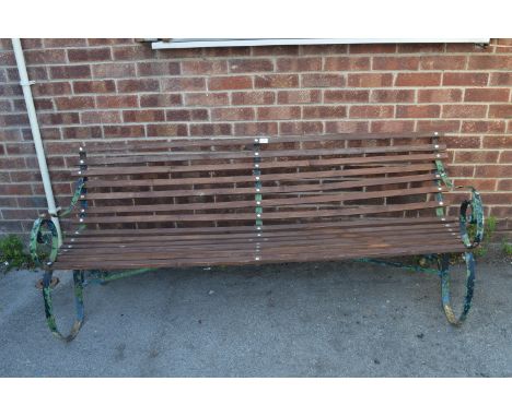 Garden Bench with Wrought Iron Ends 