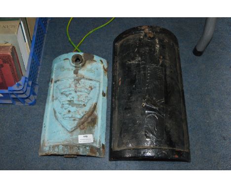 Two Cast Iron Lamp Post Covers 