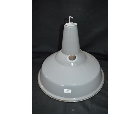 *Large Grey Enamel Lamp Shade 