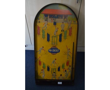 Vintage Pin Cricket Bagatelle Board 