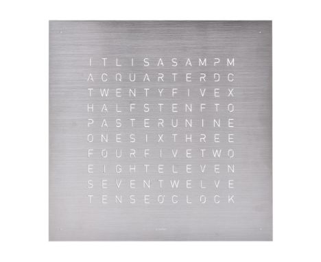 
	
		Biegert &amp; Funk, Qlocktwo Classic, a steel wall clock, quartz movement, light up text display, case, dial and movemen