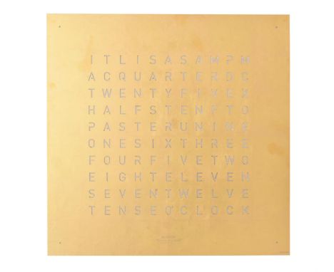 
	
		Biegert &amp; Funk, Qlocktwo Classic, a gold coloured wall clock, quartz movement, light up text display, case, dial and