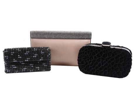 
	
		William &amp; Son, a small Swarovski Black 'Diamond' evening bag, set with a pattern of crystals, with a detachable belc