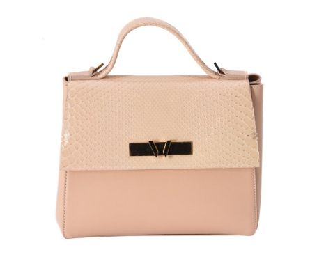 
	
		Y&nbsp;William &amp; Son, Bruton, a nude snakeskin and calf leather day bag, with a snakeskin loop handle and single lea