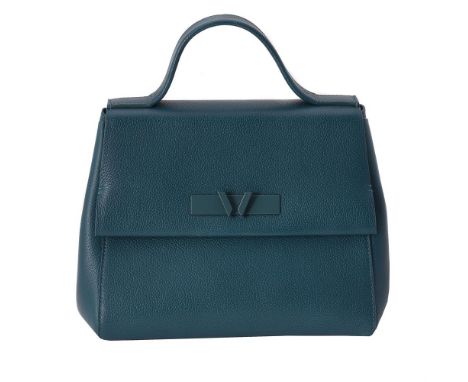 
	
		William &amp; Son, Mini Bruton, an 'Ocean' leather day bag, with handle and detachable shoulder strap, green enamelled h