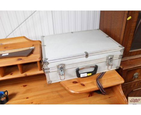 A light weight aluminium camera case (no contents)