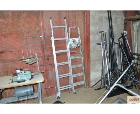 An aluminium extending ladder and step ladder