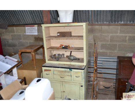 A vintage kitchen cabinet