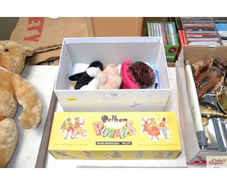 A Pelham Puppet in box and Steiff stuffed toys