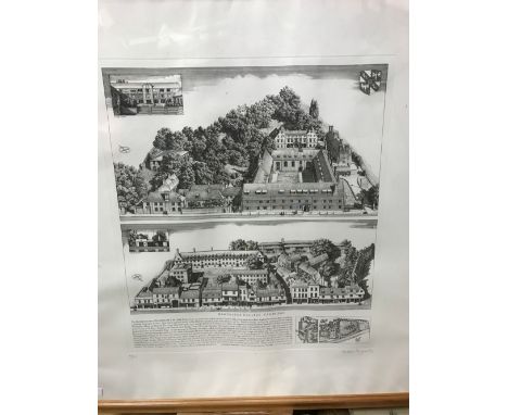 Andrew Ingamells (contemporary), Magdalene College, Cambridge,  etching, signed limited edition no. 42 of 175, 71 x 65cm (28 