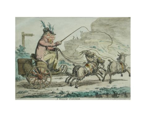 James Gillray A Welch Tandem Etching with hand colouring, originally published 1807, by H Humphrey, pl. no. 501 to upper righ