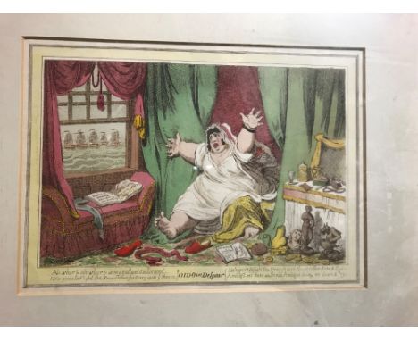 After James Gillray (1757-1815) Dido in Despair, 19th century hand coloured etching [originally published 1801 by H. Humphrey