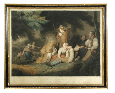 R. M. Meadows after Richard Westall R.A. A Storm in Harvest coloured stipple engraving published 1802, 62 x 75cm;  After Jame