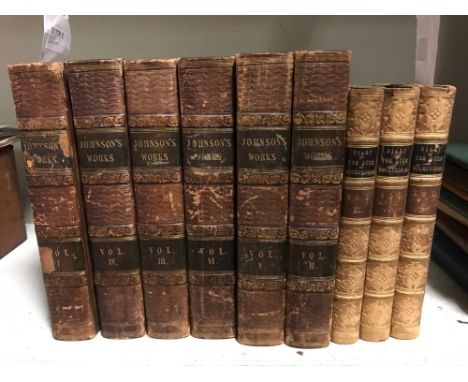 LYNAM (Rev J) The Works of Samuel Johnson, in 6 vols., London 1825, 8vo, portrait frontispiece with offsetting to title, calf