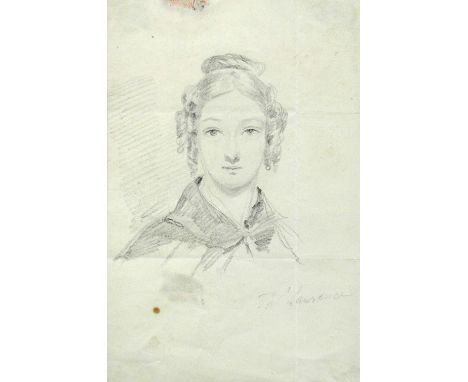 A portfolio of portrait studies, English School (19th century) To include Lady Jane Evelyn Lindsay, portrait of Francis, 5th 