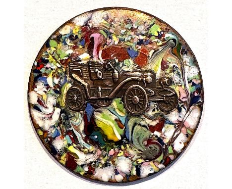 1 Large 1960's enamel pictorial by the late Herman Lowenstein. Herman Lowenstein was an enamel artist in the 1960's and made 