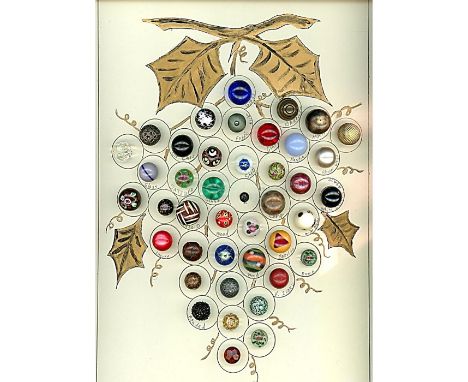 42 Small 19th-20th century assorted material examples. This card of assorted material ball shape buttons includes a nice gree