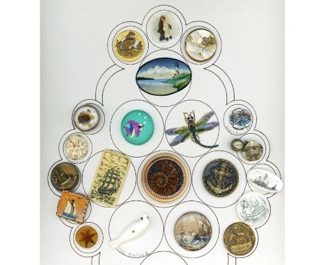 21 Medium/Large 19th-20th century assorted material examples. This is an interesting card full of some really cool buttons. A